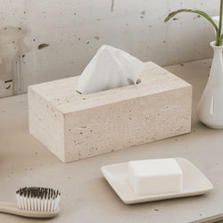 Golden Travertine Stone Tissue Box | Default Title | MOD LIGHTING