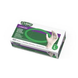 Curad Latex Exam Gloves, Size L, 100/BX (CUR8106H)