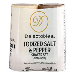 Delectables Salt and Pepper Shaker Combo, 4 oz Salt Dispenser and 1.5 oz Pepper Dispenser (DEZGRN13060) (DEZGRN13060)