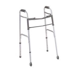 Medline Adult Folding Walker, 2 Button, with 3" Wheels, 4/CS (MDS86410W4)