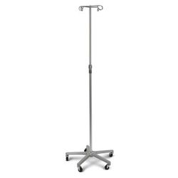 Medline Aluminum Deluxe 5-Leg IV Pole, 4 Hooks, 48-1/2" to 82" H, 2/CS (MDS80494)