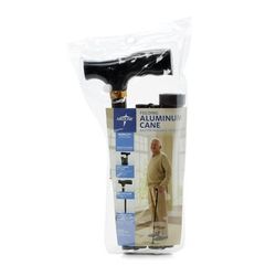 Medline Aluminum Folding T-Handle Cane, Black, 6/CS (MDS86430W)