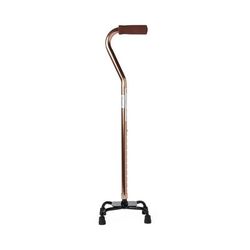 Medline Aluminum Quad Cane with Small Base, 300 lb. Capacity, Bronze, 1 EA (MDS86222BRZH)