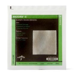 Medline Maxorb II Alginate Dressings, 6" x 6", in Educational Packaging, 1 EA (MSC7366EPH)