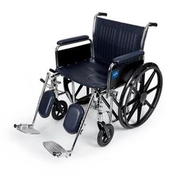Medline Excel Extra-Wide Wheelchair, 22" Seat, Removable Full-Length Arms, Elevating Leg Rests, 1 EA (MDS806850FLA)