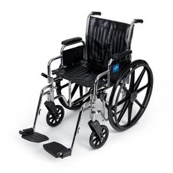 Medline Excel Wheelchair, Removable Desk-Length Arms, Swing-Away Footrests, 300 lb. Capacity, 20", 1 EA (MDS806400)