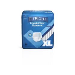 Medline Extended Wear Adult Underwear, Size XL (56" to 68" Waist), 48/CS (MSC53600)