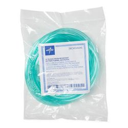 Medline Green Crush-Resistant Oxygen Tubing, 14', Standard Connector, 50/CS (HCS4524G)
