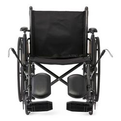 Medline Guardian K2 Basic Wheelchair with Padded Leg Supports, Full-Length Height-Adjustable Arms and Elevating Leg Rest, 20" W, 1 EA (K2206N42E1)