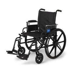 Medline K4 Extra-Wide Lightweight Wheelchair with Height-Adjustable Desk-Length Arms and Footrests, Gray, 20" Width, 1 EA (MDS806560PLUS)