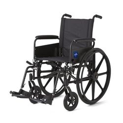 Medline K4 Lightweight Wheelchair with Full-Length Arms and Swing-Away Footrests, 300 lb. Weight Capacity, 18" Width, 1 EA (MDS806500FLA)