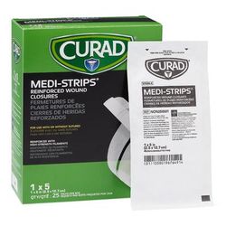 Curad Sterile Medi-Strip Wound Closure, 1" x 5", 100/BX (NON250501Z)