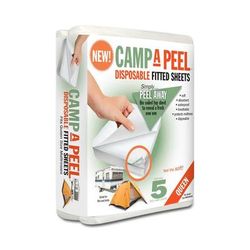 PEELAWAYS LABS Camp-A-Peel Bed Sheet, 5 Layers, White, Bunks/Cots/Air Mattress, 12/CS (NONPA121)
