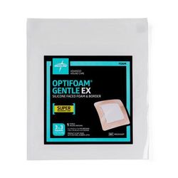 Medline Optifoam Gentle EX Bordered Foam Dressing in Educational Packaging, 3" x 3", 1 EA (MSCEX33EPH)