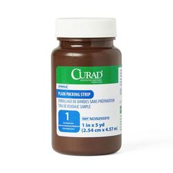 Medline Packing Strip Gauze, Plain, 1" x 5 yd, Sterile, 1 EA (NON255015H)
