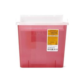 Medline Patient Room Sharps Container with Counter-Balance Lid, Translucent Red, 5 qt., 20/CS (MDS705153)
