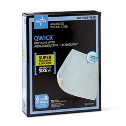 Medline Qwick Nonadhesive Dressing with Aquaconductive Technology, 6.125" x 8", 10/BX (MSC5868Z)
