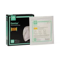 Medline Silicone Adhesive Island Wound Dressing, 6" x 6", 4-1/4" x 4-1/4" Pad Size, 150/CS (MSC3366)