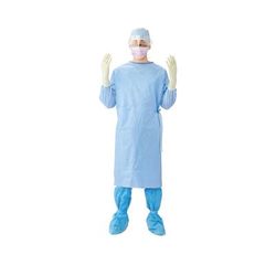 Medline Sirus Poly Reinforced Gown with Breathable Sleeves, Size L, Extra-Long, 20/CS (DYNJP2227S)