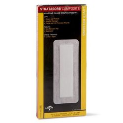 Medline Stratasorb Composite Adhesive Island Wound Dressings, 4" x 10", 100/CS (MSC30410)