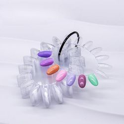 TEMU 160pcs Nail Palette Set, Detachable Practice Tips, Oval Display Board, Polish Glue, Unscented, For Nail Salon & Home Manicure Tools