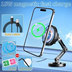 TEMU With 15w Fast Charging, 360° Rotation, Universal , Foldable Stand, And Super Magnetic For Most Smartphones, Without Battery