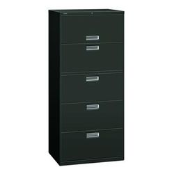 Hon 600 30"w X 19-1/4"d Lateral 5-Drawer File Cabinet With Lock, Charcoal
