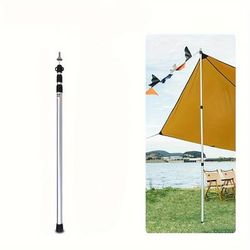 TEMU 1pc Outdoor Large Telescopic Tent Pole - Portable Aluminum Rod For Tents And Canopies - Suitable For Camping And Outdoor Activities, Cabin Storage