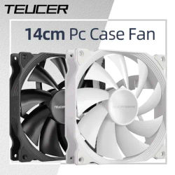 Teucer AF 14025 PC Case Cooling Fan 12V 4Pin PWM MHDB Hydraulic Bearing White 14CM Silent Fan for Computer Radiator Ventilator