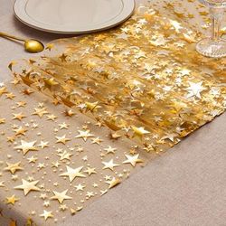 TEMU 1 Roll Sequined Table Runner, 11x108 Inch Polyester Fiber, No Assembly, Sparkling For Birthday, Party, Banquet Tabletop Decoration