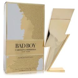 Bad Boy Gold Fantasy For Men By Carolina Herrera Eau De Toilette Spray 3.4 Oz