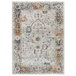 Tappeto vintage beige/rame/blu 154x230 cm