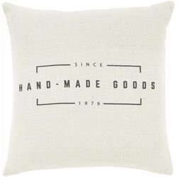 Greenbush 18" Square Cottage Jute Cream/Charcoal Throw Pillow - Boutique Rugs