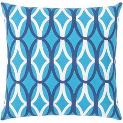 Brymbo 22" x 22" Modern Cotton Blue/Navy/Off White Throw Pillow - Boutique Rugs