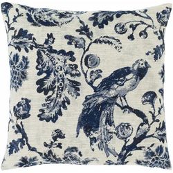 Agricola 18"H x 18"W Traditional Navy/Ivory/Ink Blue/Teal Throw Pillow - Boutique Rugs