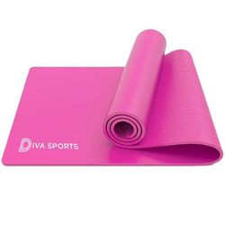 TEMU Yoga Mat 15mm Black Pink Purple Turquoise Gym Exercise Fitness Pilates Workout Mat Non-slip 60x185cm With Strap