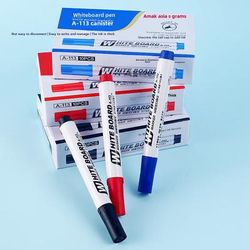 TEMU A Box Of 10pcs, Erasable Whiteboard Markers, Quick-drying Ink Pens, Large-capacity Refillable Markers, And Water-based Board Markers In Red, Blue, And Black.
