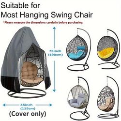TEMU 1pc 210d Heavy Duty Outdoor Hanging Chair Cover, Swing Chair Cover With Zipper, To Protect Your Outdoor Egg Chair Patio Hanging Chair (multiple Color Options)