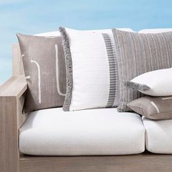 Luxe Stripe Indoor/Outdoor Pillow by Elaine Smith - Deluxe Stripe, 12" x 20" Lumbar Deluxe Stripe - Frontgate