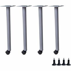 Lorell Invent Training Table Components, Silver Post Leg Base, 4 Legs, 28.50" Height x 5.80" Width x 5.80" Depth, 4/Set (LLR60804)