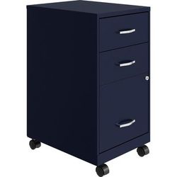 NuSparc 3-Drawer Organizer Metal File Cabinet, 14.2" Width x 18" Depth x 26.7" Height, Navy, Metal, Recycled (NPRVF318CMNY)