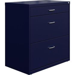 NuSparc Pencil Drawer Lateral File, 30" Width x 17.6" Depth x 31.7" Height, Navy, Steel (NPRLF318BBNY)