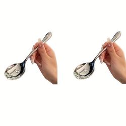 TEMU 2-pack Extra Large Stainless Steel Serving Spoons, Thickened Long Handle, Ideal For Home Gatherings, Buffet, Cafeteria, Restaurant, Dinner & Banquet