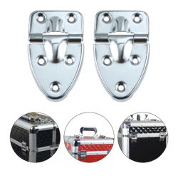 2Pcs Luggage Flight Case Folding Metal Hinges for Furniture Jewelry Box Toolbox Wood Wine Case 64*40mm Flat Bottom 5 Hole Decor