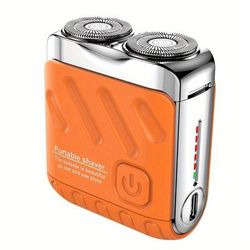 TEMU New Mini Electric Portable Dual-blade Floating Men's Shaver, In , Cleanshaves , Usb Charging, Ideal Gift