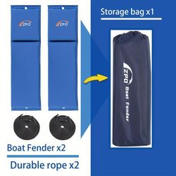TEMU 2pcs Zpo Pvc Boat Fenders With Ropes, Docking Bumpers For, 24x6x2.5 Inch
