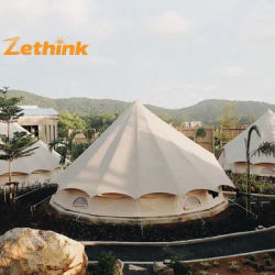 Custom glamping camping 3M 4M 5M 6m 7m waterproof cotton canvas bell tent