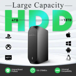 UnionSine 6/12/18TB Large Capacity HDD - Type-C High-Speed for 4K TV Recording/Creator Storage/Gaming | 7200RPM Desktop Drive