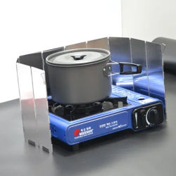 9 Plates for Foldable Gas Stove Windshield Outdoor Camping Cooking Burner Windproof Screen Aluminium Alloy Stove Wind Shield