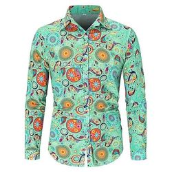 Retrò Vintage Anni '70 Camicia Hippie Stile Boho Costume Per uomo Feste Abbigliamento quotidiano Parata dell'Orgoglio Adulti Camicia